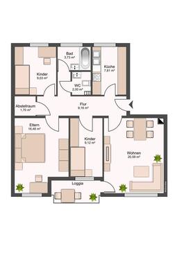 Foto - 4 Zimmer Etagenwohnung in Lampertheim