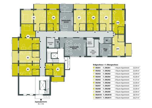 Foto - 1 Zimmer Etagenwohnung in Gera