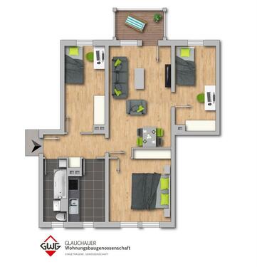 Foto - 4 Zimmer Etagenwohnung zur Miete in Glauchau