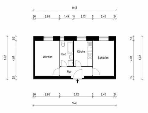 Foto - 2 Zimmer Erdgeschoßwohnung zur Miete in Magdeburg
