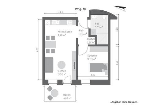 Foto - 2 Zimmer Etagenwohnung zur Miete in Heide