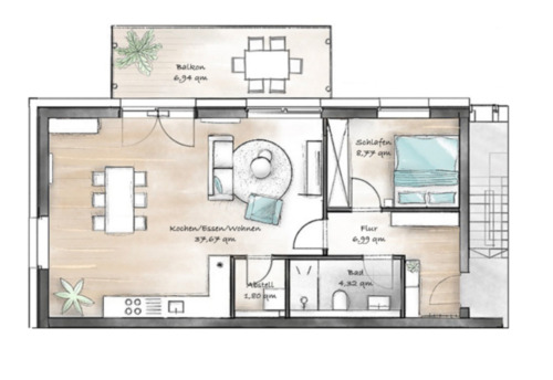 Foto - 2 Zimmer Wohnung - Westquartier Kitzingen