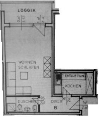 Foto - 1-Zimmer-Wohnung - 297,00&nbsp;EUR Kaltmiete, ca.&nbsp; 42,00&nbsp;m&sup2;