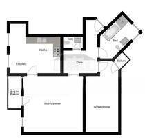 2‑Zimmer‑Wohnung in Krefeld-Zentrum – 74 m², modernisiert, 2 Balk