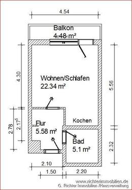 Foto - 1 Zimmer Erdgeschoßwohnung zur Miete in Freiberg