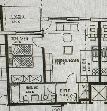 Foto - 2 Zimmer Wohnung + Stellplatz in Frankfurt Niederrad zu vermieten