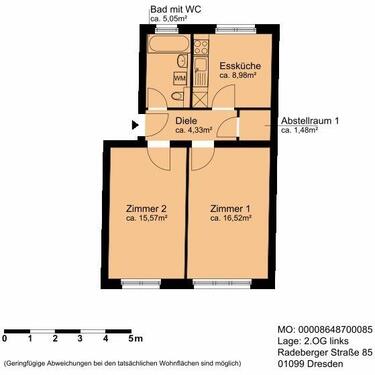 Foto - 2 Zimmer Etagenwohnung zur Miete in Dresden