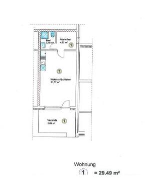 Foto - 1 ZKB, 29,49 m², idyllische Lage, Bad Bederkesa-Alfstedt