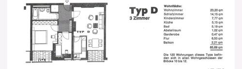 Foto - ​Helle 3-Zimmer-Wohnung mit zwei Balkonen & Garage in Dietzenbach