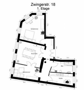 Foto - 3 Zimmer Etagenwohnung zur Miete in Halle (Saale)