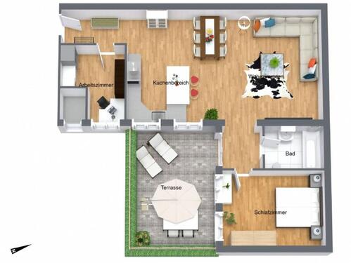 Foto - Studioartige 3-ZW mit Terrasse und neuer EBK