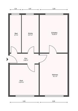 Foto - 3 Zimmer Etagenwohnung zur Miete in Dorf Mecklenburg