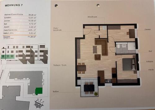 Foto - 3 Zimmer Etagenwohnung zur Miete in Randersacker