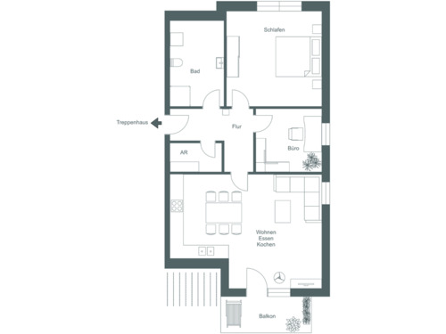 Foto - Erstbezug: 3-Zimmer-Wohnung mit Südbalkon und Einbauküche