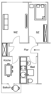 Foto - Schöne 2-Zimmer-Wohnung mit Balkon in Hamburg-Horn ab 01.12.2025