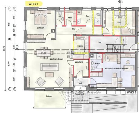 Foto - Erstbezug möblierte 3-Zimmer Wohnung 113m2