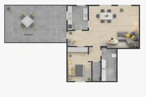 Foto - 2-Zimmer-Eigentumswohnung mit Terrasse & separatem Eingang