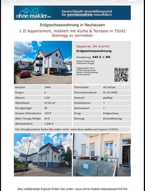 Foto - 1-Zimmer Wohnug in Neuhausen, Steinegg