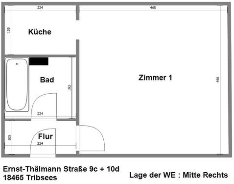 Foto - 1 Zimmer Etagenwohnung zur Miete in Tribsees