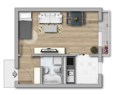 Foto - 1 Zimmer Erdgeschoßwohnung in Gotha