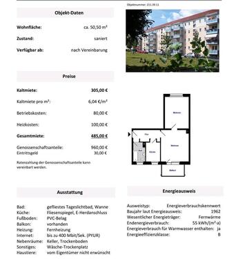 Foto - 2 Zimmer Etagenwohnung zur Miete in Großenhain