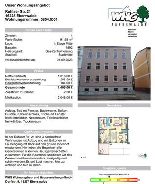 Foto - Nachmieter zum 01.05. (ggf auch früher), 4-Zimmer-Wohnung