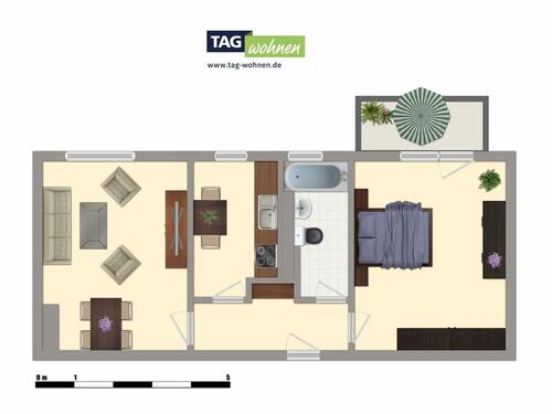 Foto - 2 Zimmer Etagenwohnung zur Miete in Merseburg