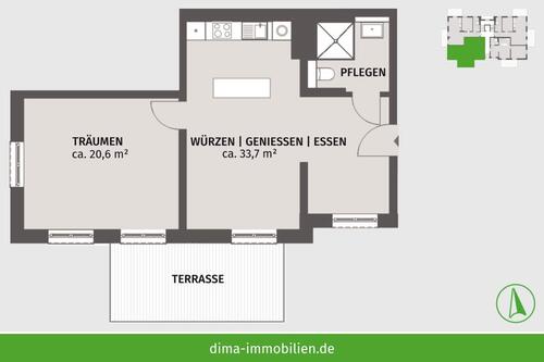 Foto - 2 Zimmer Erdgeschoßwohnung zur Miete in Leipzig