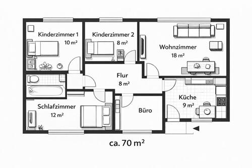 Foto - Mietwohnung - 615,00&nbsp;EUR Kaltmiete, ca.&nbsp; 7,00&nbsp;m&sup2;