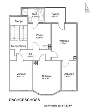 Foto - 4 Zimmer Dachgeschoßwohnung zur Miete in Arnstadt