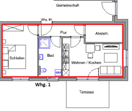 Foto - Schöne 2- Zimmer Wohnung mit Terasse in zentraler Lage von Westerstede