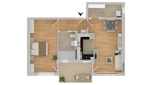 Foto - 2 Zimmer Erdgeschoßwohnung zur Miete in Großmehring