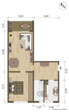 Foto - 2 Zimmer Etagenwohnung zur Miete in Hoyerswerda