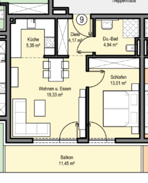 Foto - Wohnung Nr. 9 – 2-Zimmer Wohnung mit Balkon (53 m²)