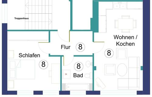 Foto - 2 Zimmer Etagenwohnung zur Miete in Gotha