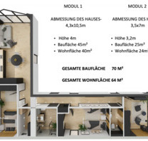 Neubau Mikro-Modulbau Bungalow 70 qm Wohnfläche in SG Lathen