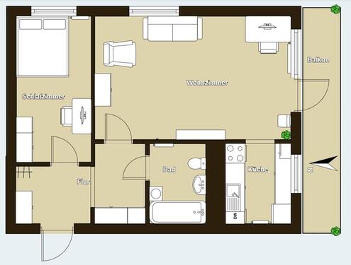 Foto - 2-Zimmer möblierte Wohnung in Prenzlauer Berg mit Größem Balkon