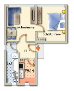 Foto - 2 Zimmer Etagenwohnung zur Miete in Freiberg