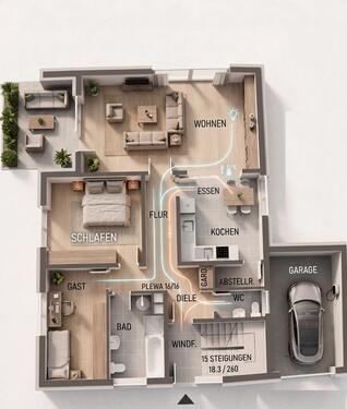 Foto - 3 Zimmer Erdgeschoßwohnung zur Miete in Lemgo