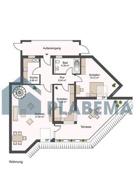 Foto - Moderne 4-Zimmer-Wohnung mit Einbauküche & Dachterrasse in Friedrichsthal