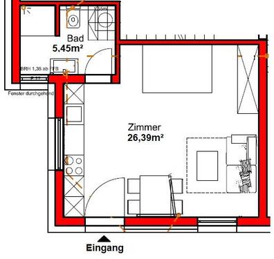 Foto - Vollmöblierte 1-Zimmerwohnung mit EKB für Wochenendpendler