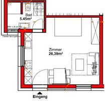 Vollmöblierte 1-Zimmerwohnung mit EKB für Wochenendpendler - Künzelsau