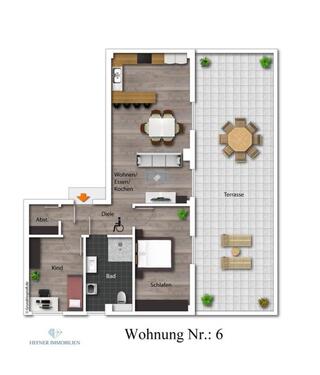 Foto - 3 Zimmer Erdgeschoßwohnung in Hackenheim