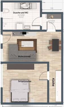 Foto - 2 Zimmer offene Küche zu vermieten nahe BASF Tor 12