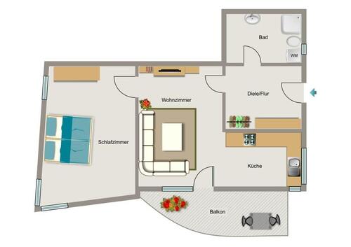 Foto - 1 Zimmer Etagenwohnung zur Miete in Gelsenkirchen