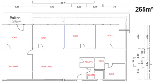 Foto - Unmöblierte Bürofläche (265 m²) in Freiburg zur Untervermietung