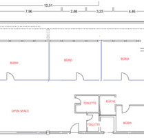 Unmöblierte Bürofläche (265 m²) in Freiburg zur Untervermietung - Freiburg im Breisgau Lehen