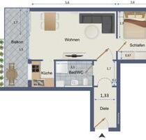 Möblierte 2 Zimmer-Wohnung mit Balkon Maxfeld direkt am Stadtpark - Nürnberg Herrnhütte