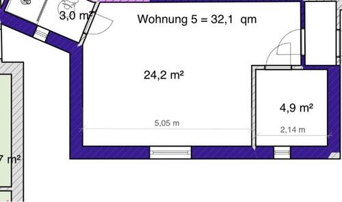 Foto - 1,5 Zimmer Wohnung - 270,00&nbsp;EUR Kaltmiete, ca.&nbsp; 32,10&nbsp;m&sup2;