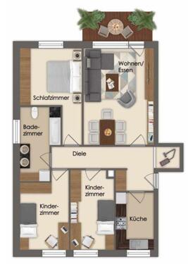 Foto - Schöne Nichtraucher 4,5 Zi. Wohnung mit Balkon Rees Haldern